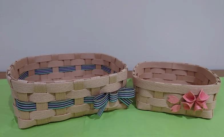 兵庫区あじさい講座 エコクラフトテープで作る小物入れ